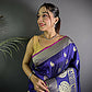 Joban Fashion Purple Banarasi Soft Lichi Silk Paisley Saree | Swadesiicart