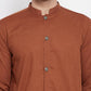 Even Apparels Brown Pure Cotton Men's Sherwani Kurta With Open Front | Swadesiicart