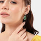 Nuyug 22K Gold Plated Fern Radiance Contemporary Drop Earrings | Swadesiicart