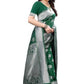 Vamika Banarasi Jacquard Weaving Green Saree (AMEE GREEN) | Swadesiicart