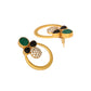 Nuyug 22K Gold Plated Cubic Zirconia Studded Contemporary Stone Earrings | Swadesiicart