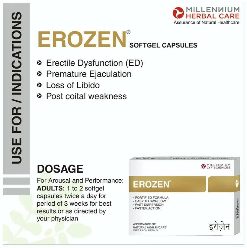 Millennium Herbal Care Erozen Softgel Capsules - Swadesiicart