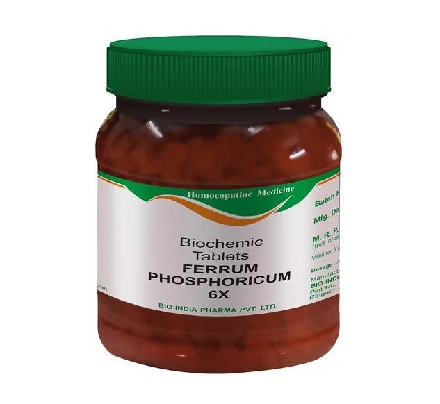 Bio India Homeopathy Ferrum Phosphoricum Biochemic Tablets – Homeopathic Inflammation & Immunity Tissue Salt