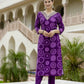 The52 Purple Women's Gorgeous Rayon Embroidered Straight Kurta with Pant And Dupatta Set - Swadesiicart