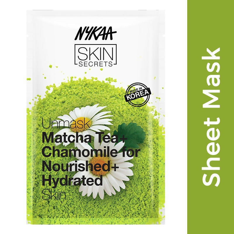 Nykaa Skin Secrets Exotic Indulgence Matcha Tea+Chamomile Sheet Mask For Nourished & Hydrated Skin | Swadesiicart
