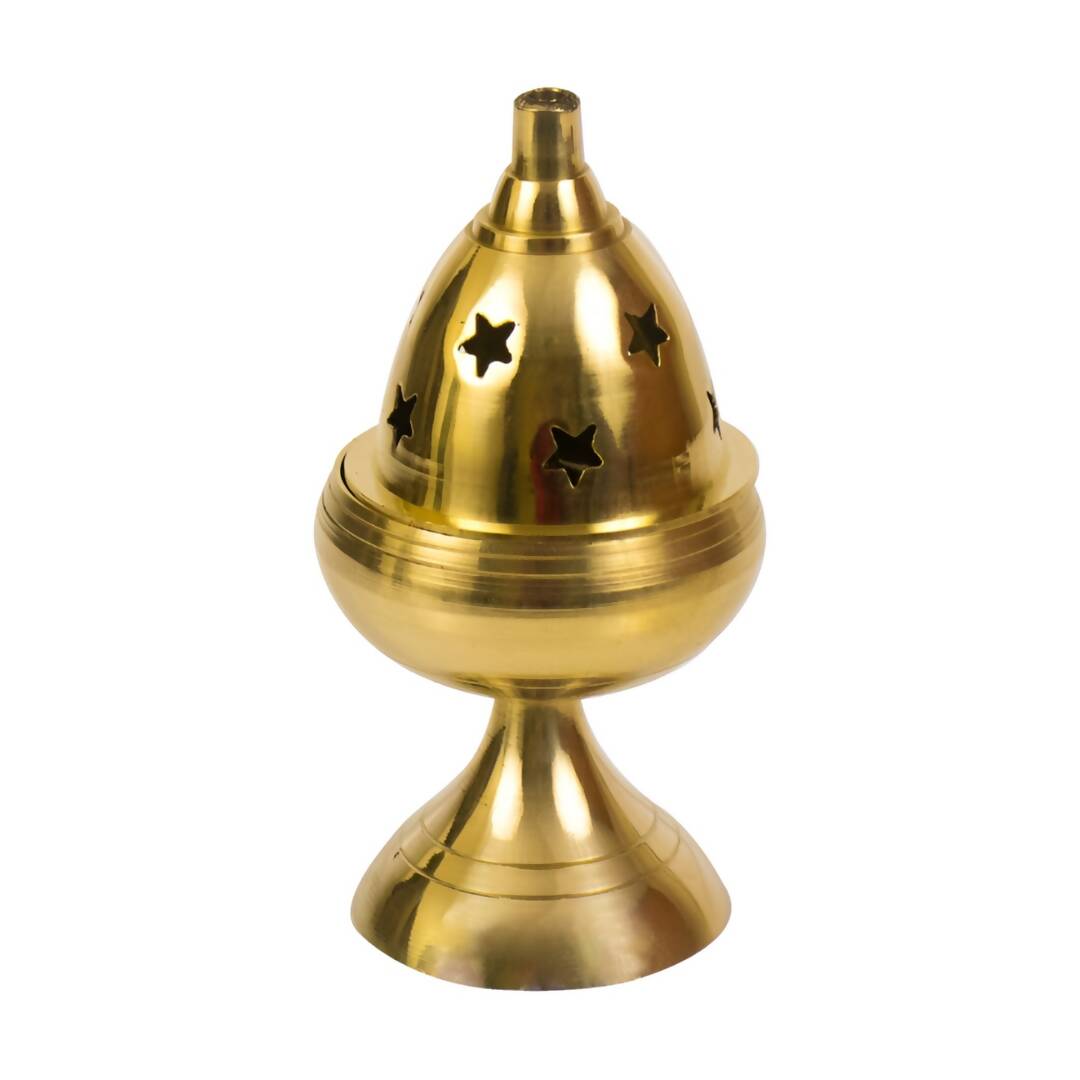 Spillbox Gold-Toned Brass Akhand Diya With Stand Pooja Essential | Swadesiicart