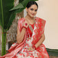 Shree Shyam Fashion Linen Cotton Red & White Saree