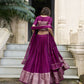 Lorenvalley Wine Pure Chanderi Plain With Zari Weaving Work Border Lehenga Choli | Swadesiicart