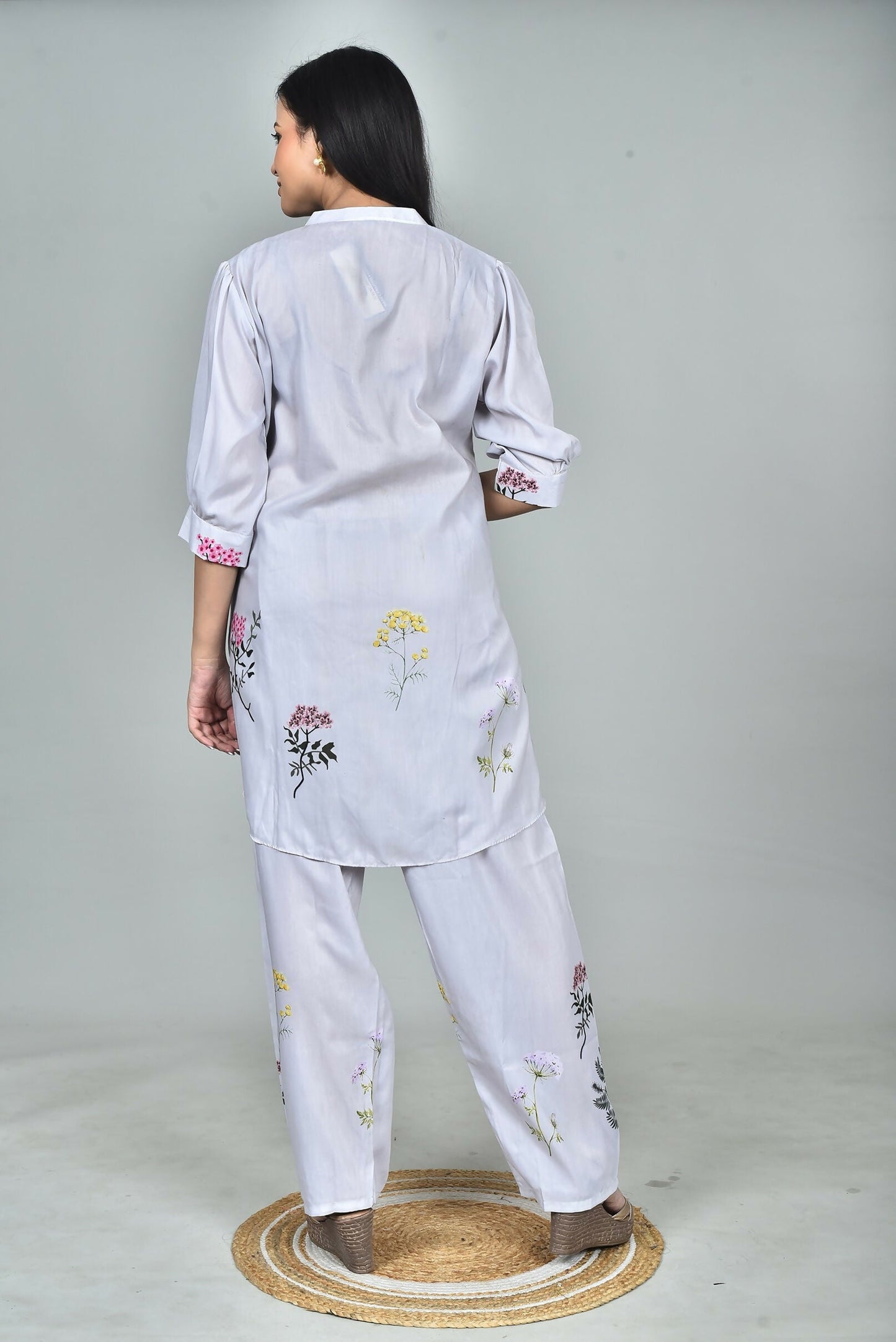 Morchari Digital Print Semi Muslin Co-Ord Set Top & Trouser-Multicolor - Swadesiicart