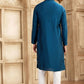 Raivat Ethnic Banarasi Art Silk Mirror Work Kurta Pajama In Blue Colour | Swadesiicart
