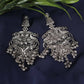 Mominos Fashion Joharkamal Silver-Plated Peacock Design Drop Earrings For Women - Swadesiicart