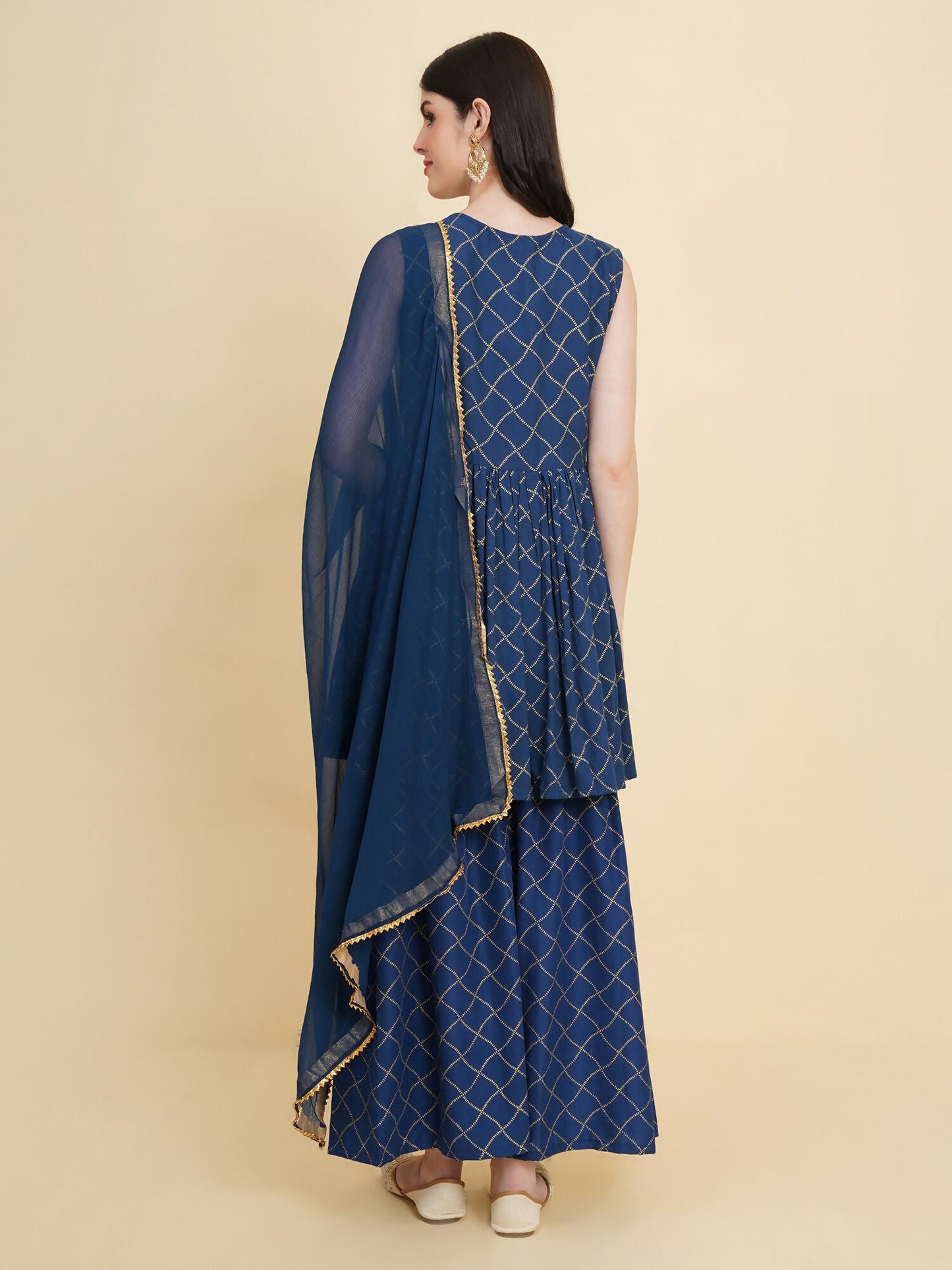 Designer Stylish Blue cotton Stitched Suit With Dupatta - Tanisha | Swadesiicart