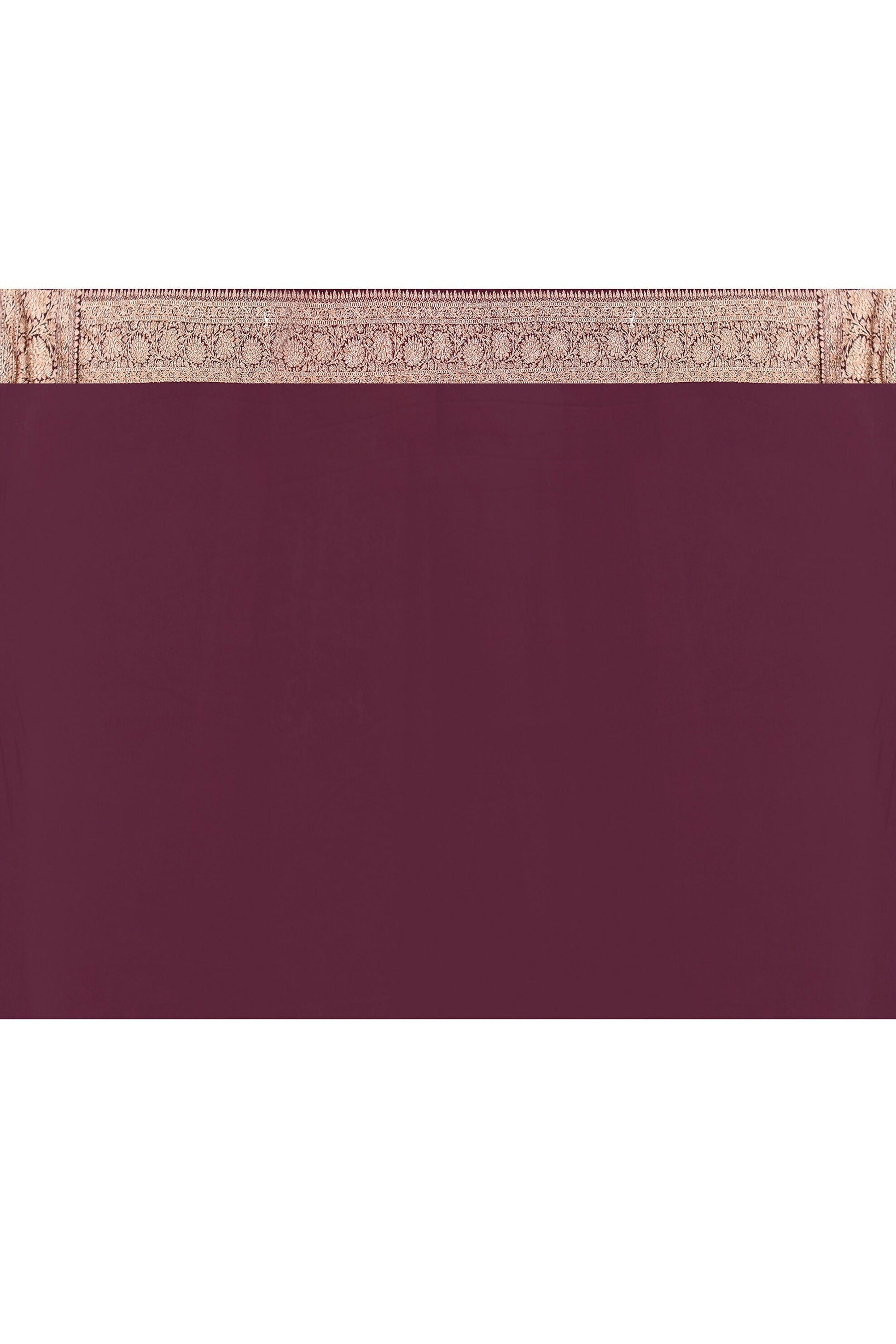 Joban Fashion Nude Pink Crepe Chiffon Pure Handloom Banarasi Silk Saree | Swadesiicart