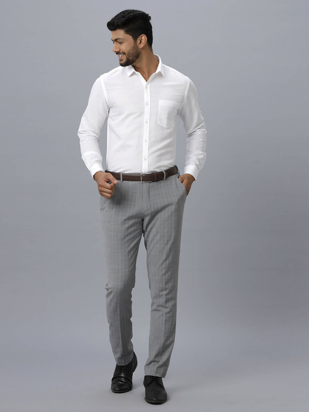 Ramraj Cotton Mens Full Sleeve Formal 100 % Cotton White Shirt | Swadesiicart