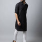 Even Apparels Black Color Linen Solid Men's Kurta With Shirt Collar (LN761) | Swadesiicart