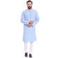 Even Apparels Blue Color Pure Cotton Men's Kurta With Band Collar | Swadesiicart