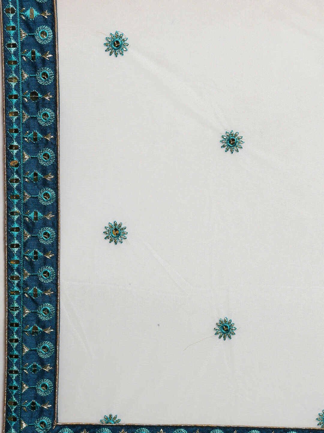 House of Panchhi Women Teal Georgette Sequins Work Lehenga & Blouse with Dupatta | Swadesiicart