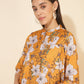Janasya Women's Mustard Moss Digital Floral Printed Casual A-line Co-ords - Swadesiicart
