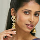 Nuyug 22K Gold-Plated Elegant Kundan Stone Studded & Pearl Drops Mini Jhumki Dangler Earrings | Swadesiicart