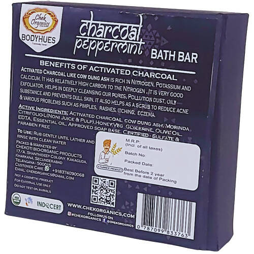 Chek Organics Charcoal Peppermint Dude Bath Bar - Swadesiicart