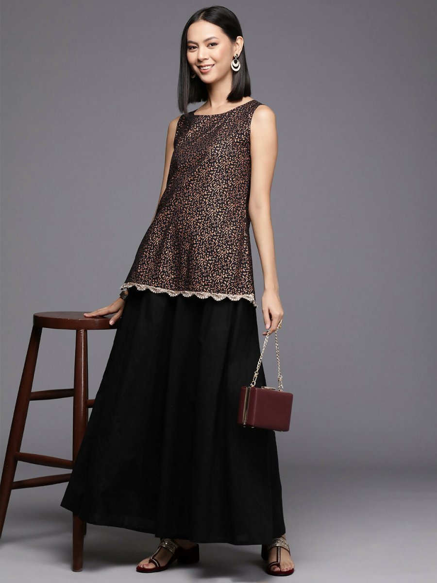 Ahalyaa Women's Traditional Wear Co-ods - Black - Swadesiicart