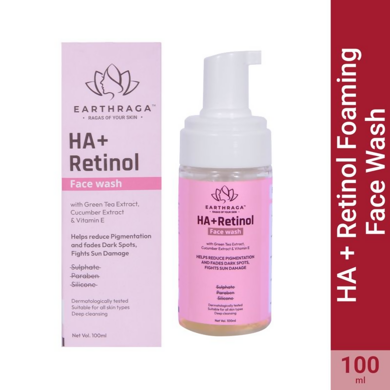Earthraga HA + Retinol Foaming Face Wash - Swadesiicart