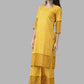 Ahalyaa Women Mustard Crepe Printed Kurta Palazzo Set With Dupatta | Swadesiicart