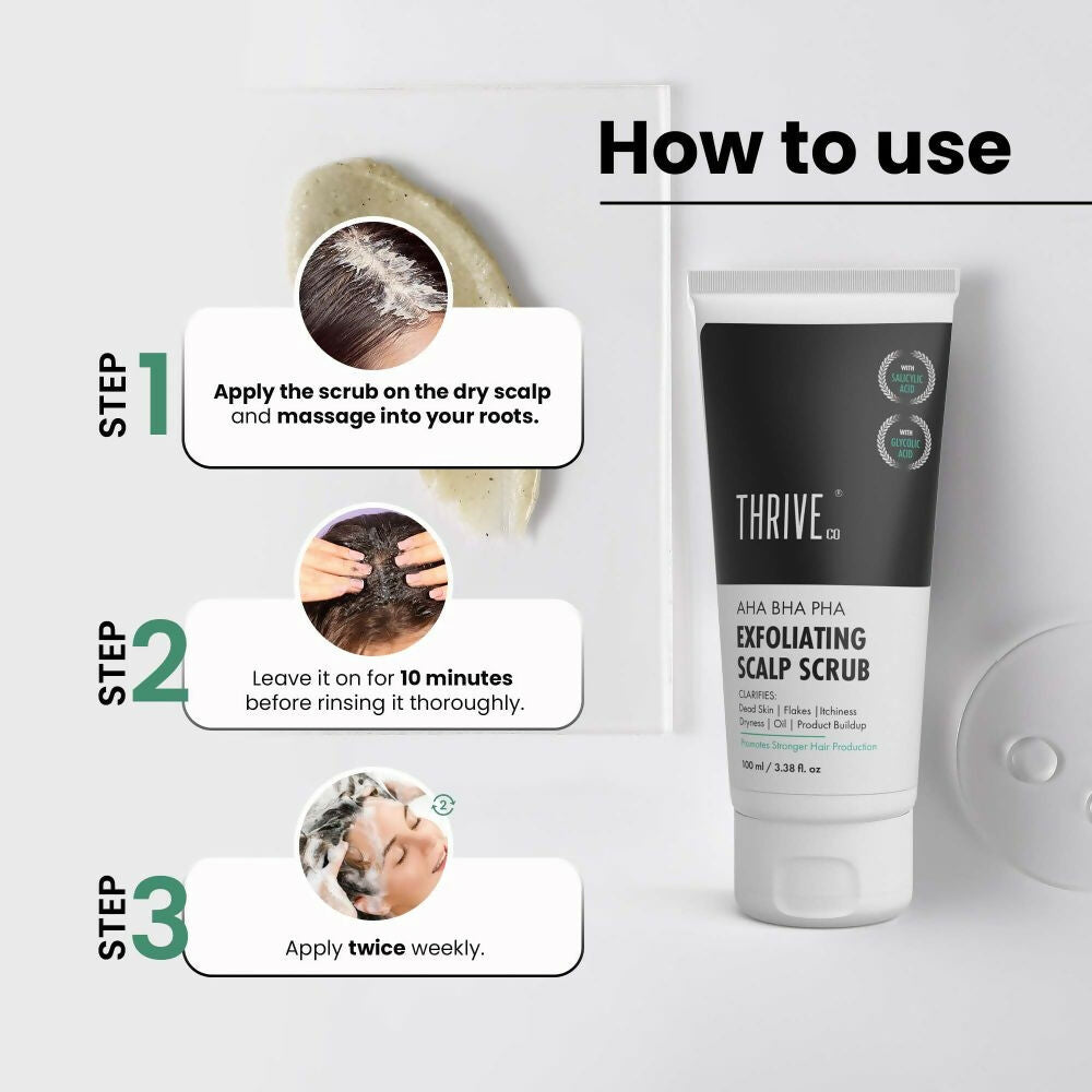 ThriveCo AHA BHA PHA Exfoliating Scalp Scrub | Swadesiicart