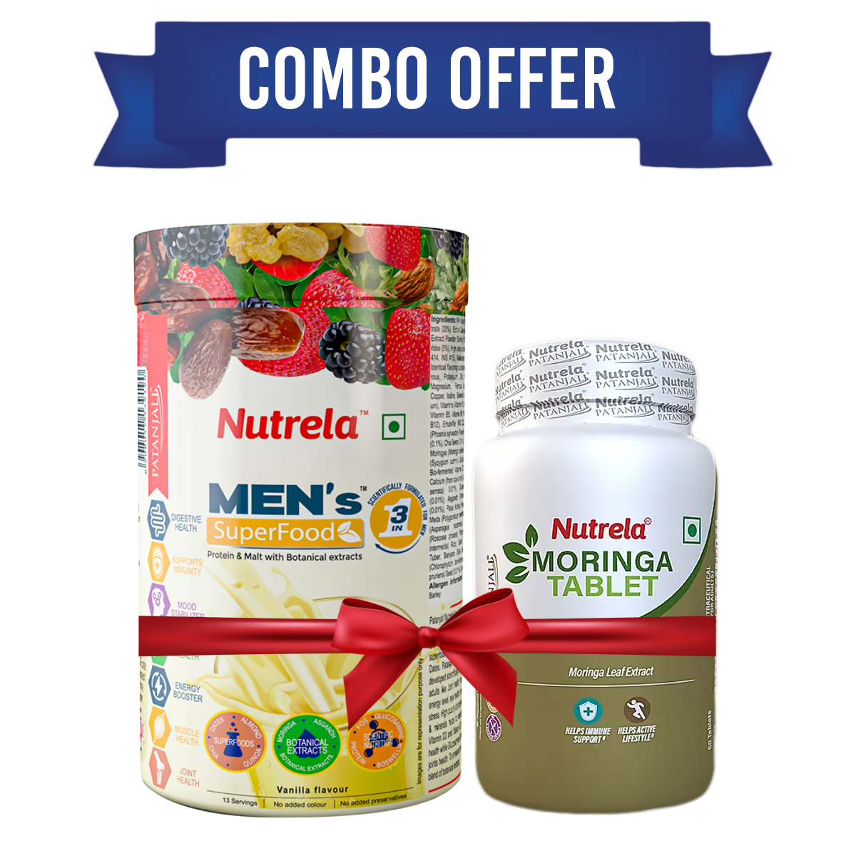 Patanjali Nutrela Men's Superfood + Moringa Tablets Combo - Swadesiicart