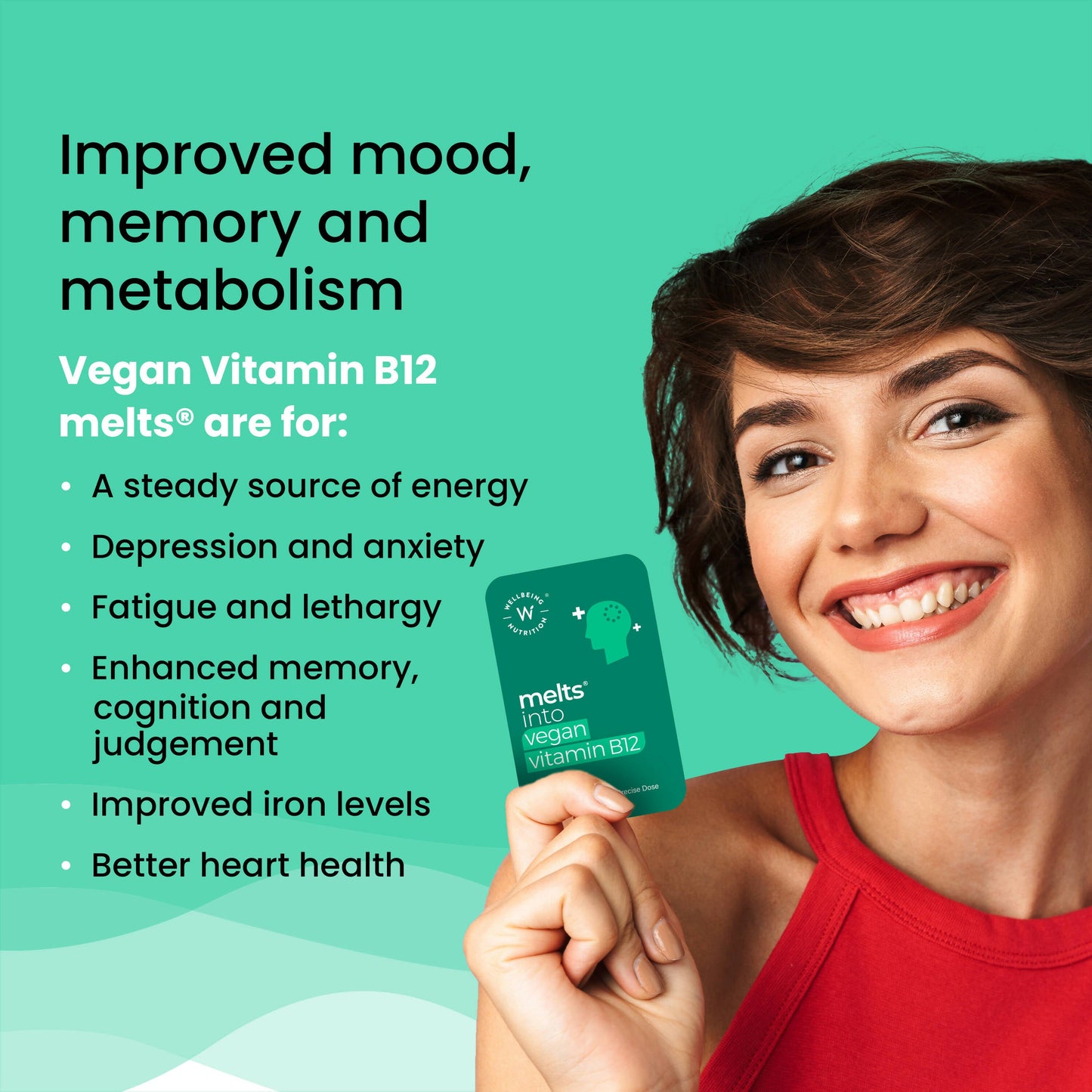 Wellbeing Nutrition Melts Vegan Vitamin B12 Thin Strips-Misty Orange Mint Flavor - Swadesiicart