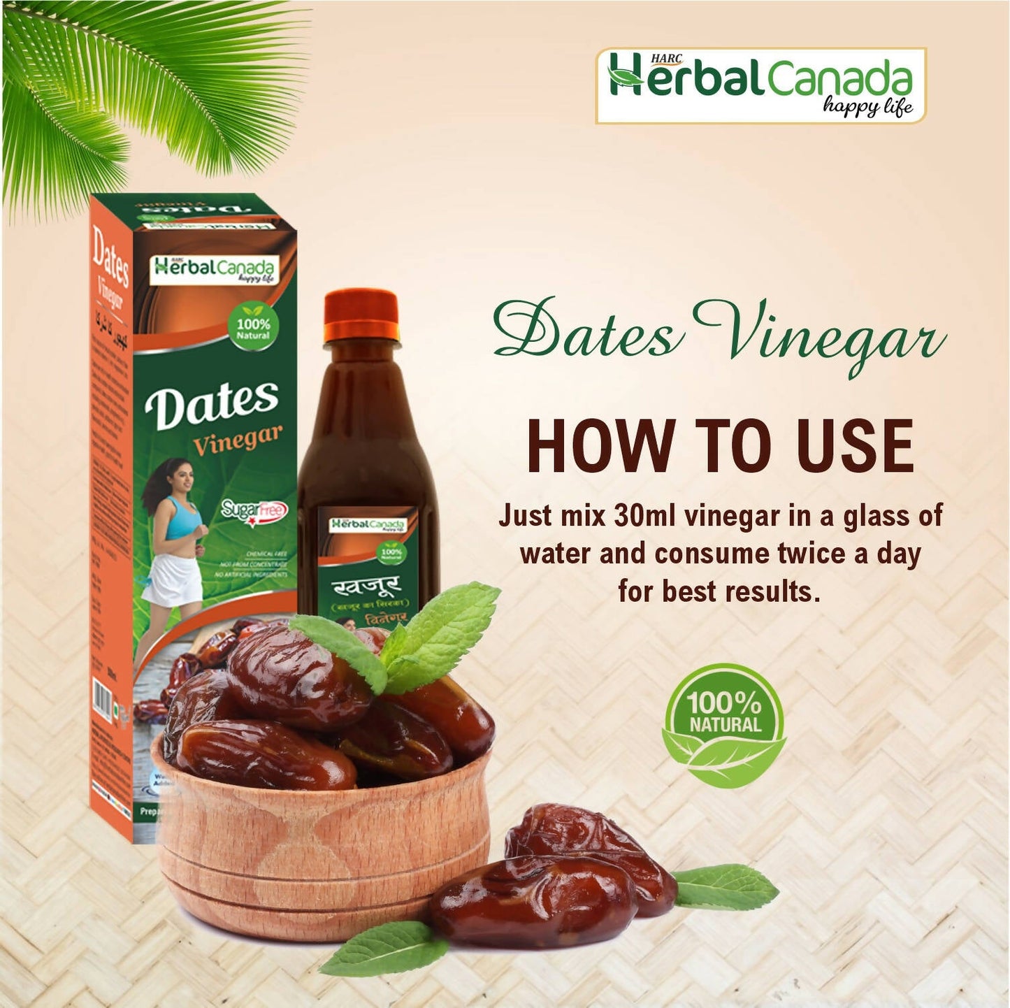 Herbal Canada Dates Vinegar - Swadesiicart