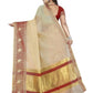 Vamika Banarasi Jaquard Cream Weaving Saree | Swadesiicart