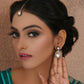 Tear Drop Dual Tone Kundan Maang Tikka with Earrings Jewellery Set (silver) - Ruby Raang - Ruby Raang Studio