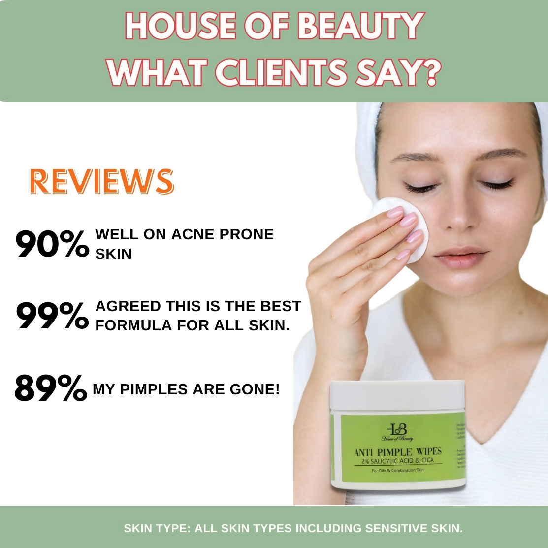 House of Beauty Anti Pimple Wipes - Swadesiicart