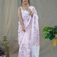Vamsee Baby Pink Organza Saree - Swadesiicart