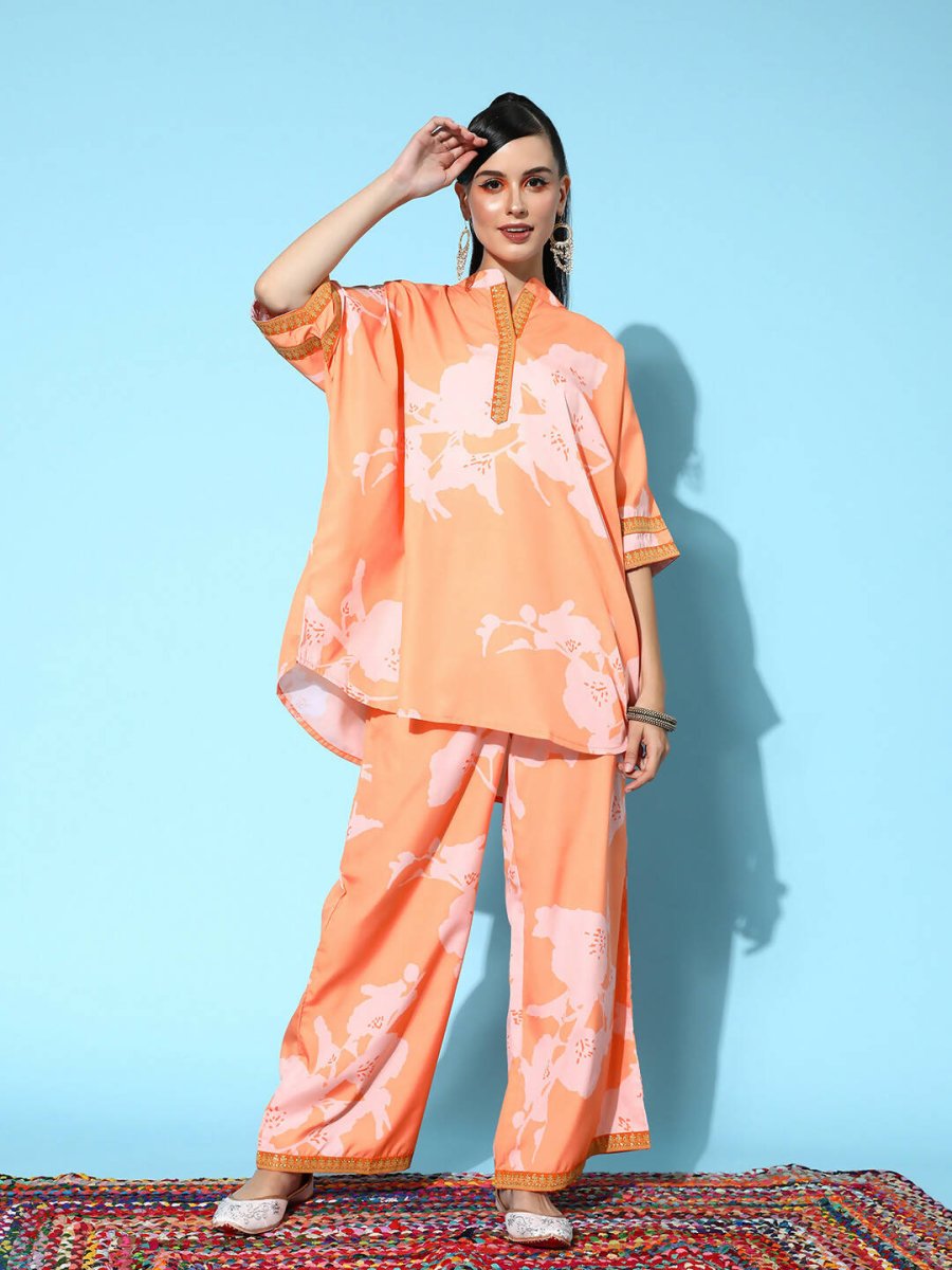 Ahalyaa Women's Traditional Wear Co-ods - Orange