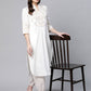 Ahalyaa Women Offwhite Pure Cotton Printed Kurta With Trousers | Swadesiicart