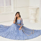 Aastha Fashion Neon Blue Butterfly Net Tone To Tone Thread Work, Sequence Work Embroidery With Original Mirror Handwork Wedding Wear Lehenga Choli