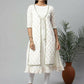 Ahalyaa Women's Off White Cotton Printed Kurta | Swadesiicart