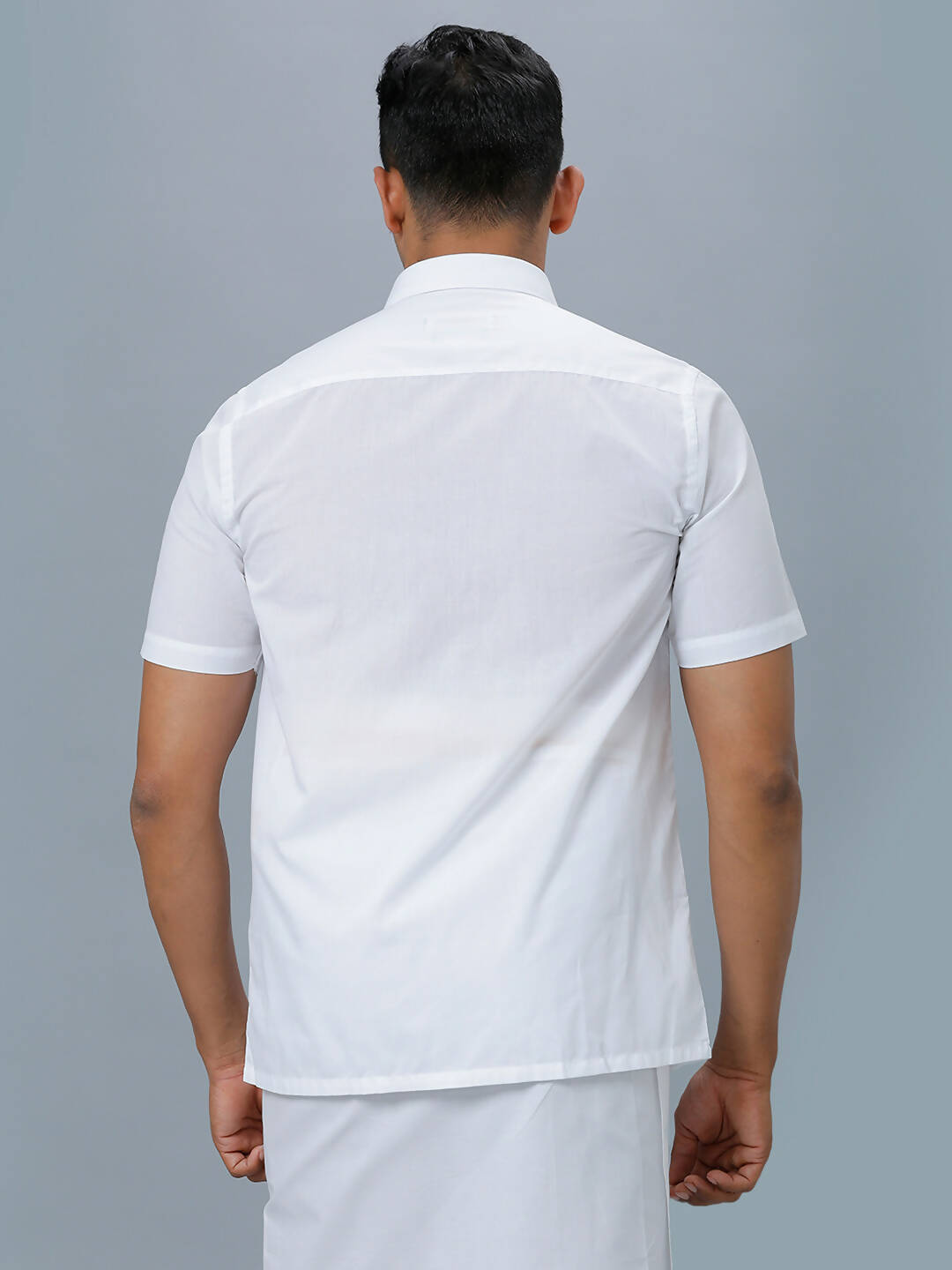 Ramraj Cotton Mens Half Sleeve Formal 100 % Cotton White Shirt | Swadesiicart