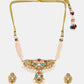 Ruby Raang Gold Polished Kundan Work Multi-Color Navratan Kundan Choker With Stud Earrings | Swadesiicart