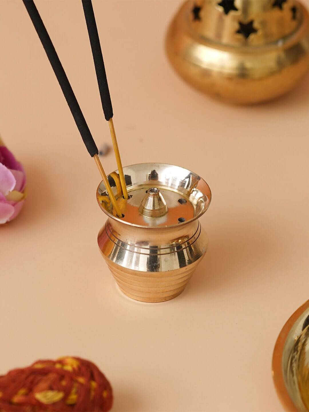 eCraftIndia Yellow Brass Incense Stick Holder | Swadesiicart