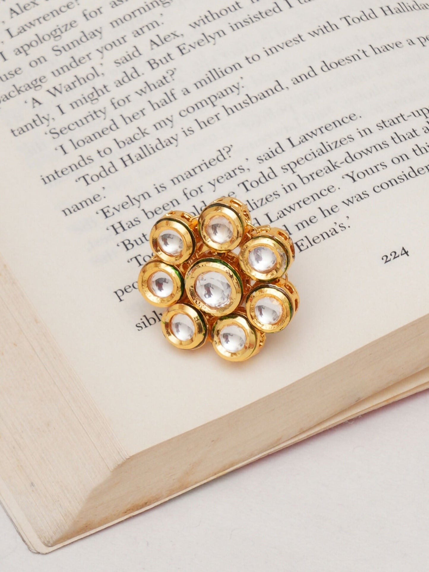 Kundan Flower Ring (gold) - Ruby Raang | Swadesiicart
