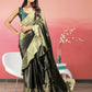 Green Satin Solid Designer, Printed Party Wear Ready To Wear Saree - Nasreen | Swadesiicart