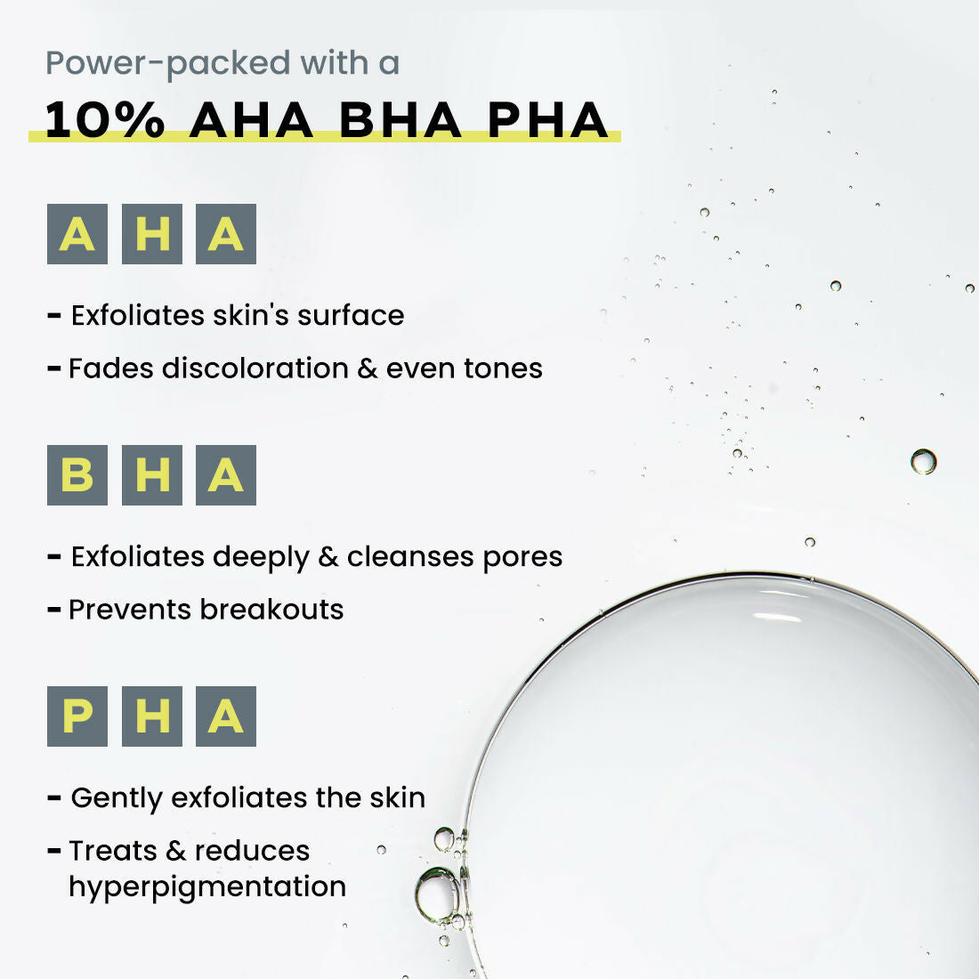 Hyphen By Kriti Sanon Resurfacing 10% AHA BHA PHA Exfoliator With 20% Pineapple Extract, Smoothens Texture, Unclogs Pores, Non-irritating | Swadesiicart