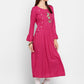 NOZ2TOZ Women's Pink Rayon Anarkali Kurta (1 Pc Set) - Swadesiicart
