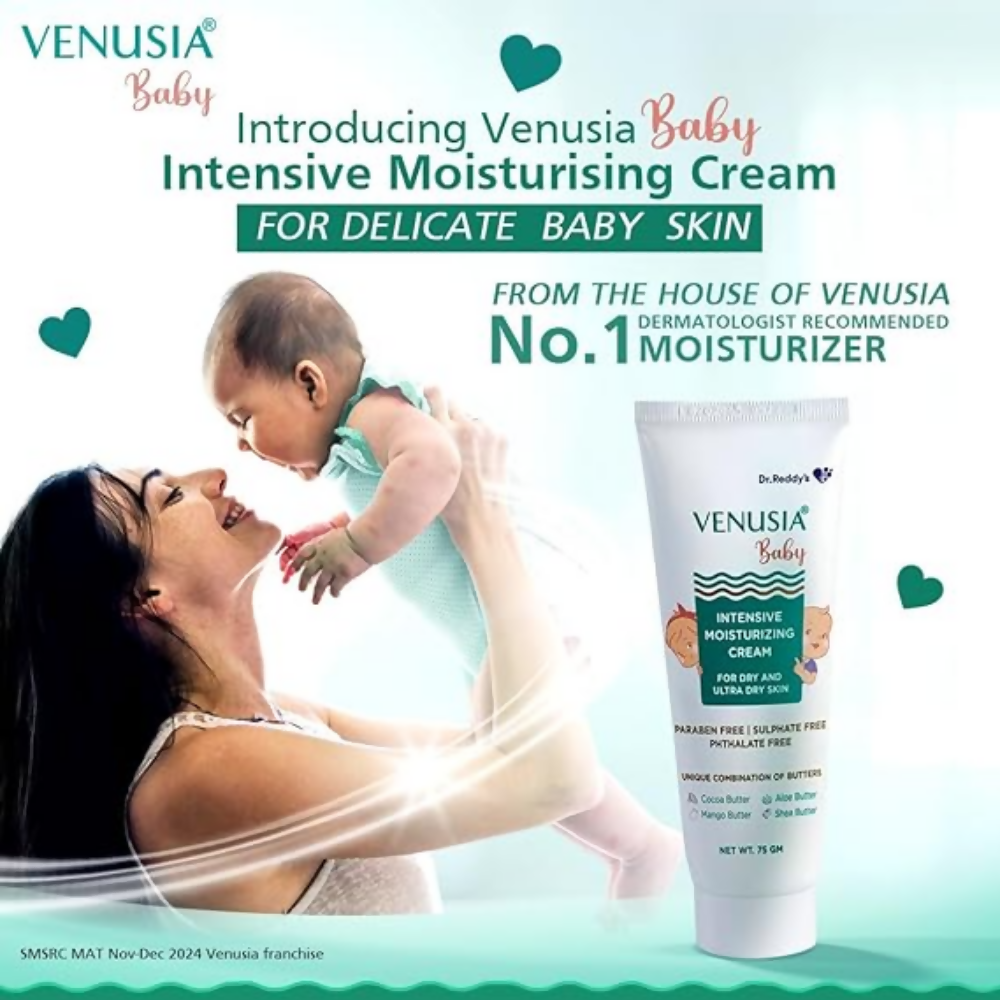 Dr. Reddy's Venusia Baby Intensive Moisturizing Cream | For Dry & Ultra-Dry Skin | Paraben & Sulphate-Free - Swadesiicart