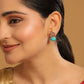 Nuyug 22K Gold Plated Turquoise Bloom Studs | Swadesiicart