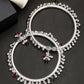 NVR Women's Set of 2 Silver-Plated Kada Anklets - Swadesiicart