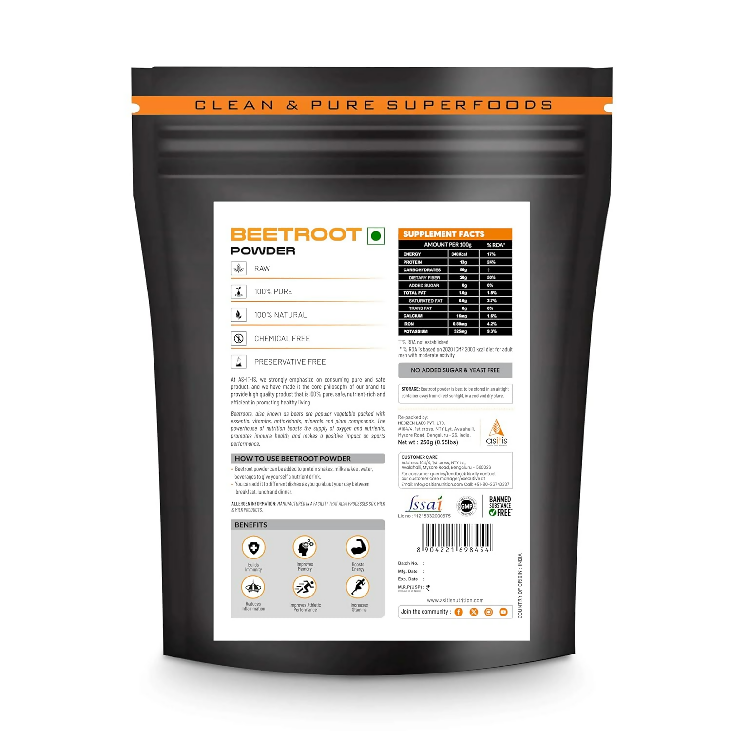 As-It-Is Nutrition Beetroot Powder | Swadesiicart